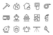 Firefighting icons set