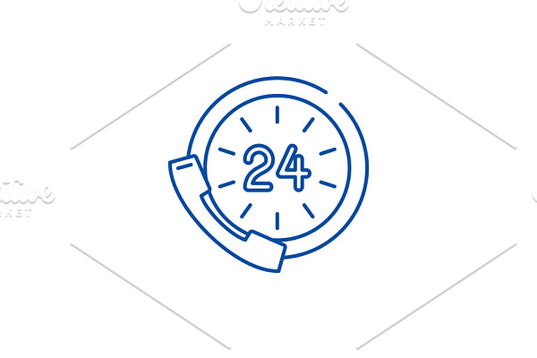 24 hour communication line icon