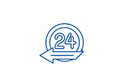 24 hours service line icon concept