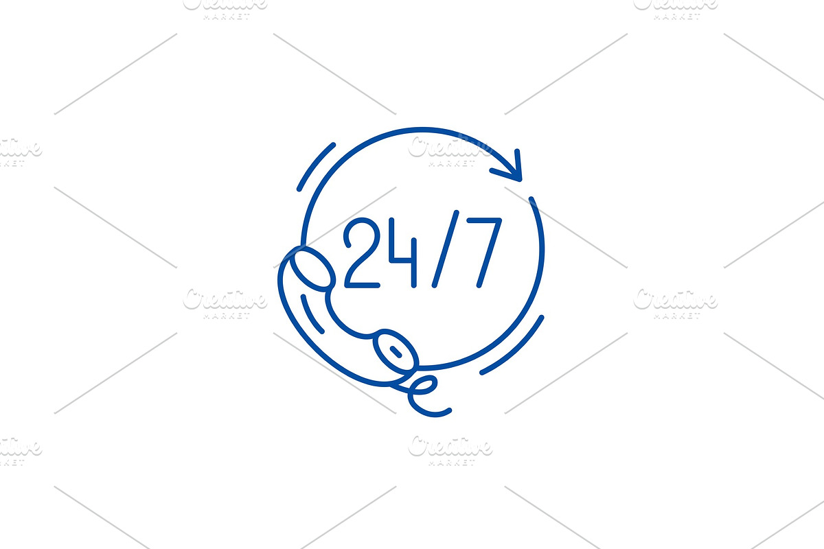 24 hours support line icon concept in Illustrations - product preview 8