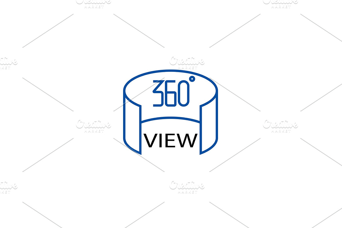 360 view line icon concept. 360 view in Illustrations - product preview 8