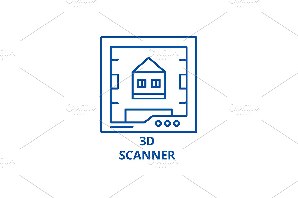 3d scanner line icon concept. 3d in Illustrations - product preview 8