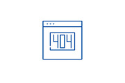 404 error line icon concept. 404