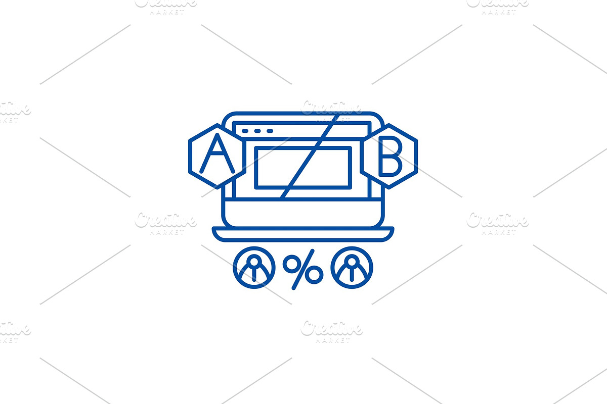 Ab testing line icon concept. Ab in Illustrations - product preview 8