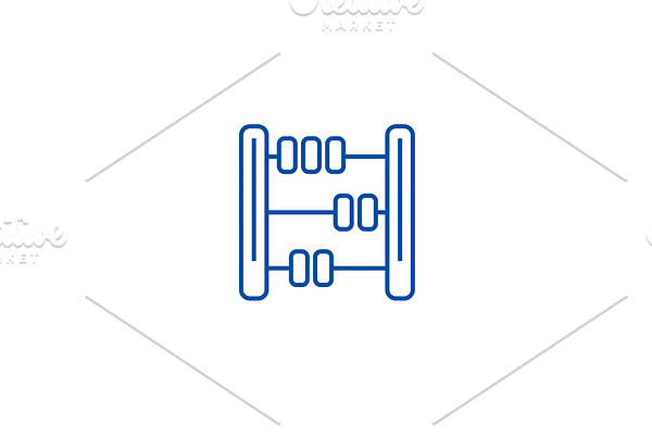 Abacus,math line icon concept