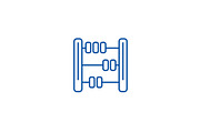Abacus,math line icon concept