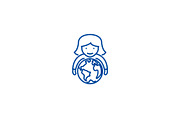 Abilities,woman with globe in hands