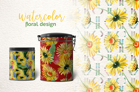 Yellow daisy Watercolor png in Illustrations - product preview 5