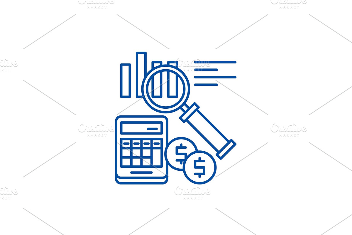Accounting line icon concept in Objects - product preview 8