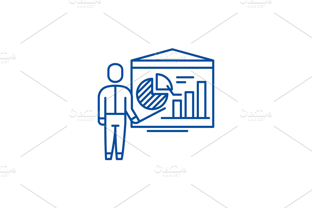 Accounting analysis line icon in Illustrations - product preview 8