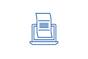 Accounting reports line icon concept