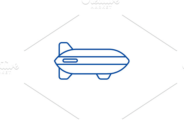 Aerostat line icon concept. Aerostat