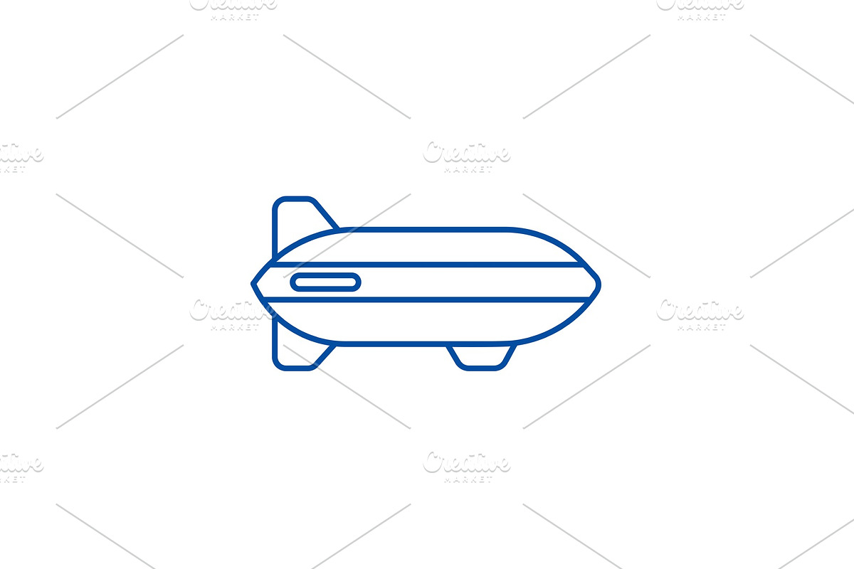 Aerostat line icon concept. Aerostat in Illustrations - product preview 8