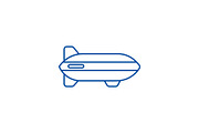 Aerostat line icon concept. Aerostat