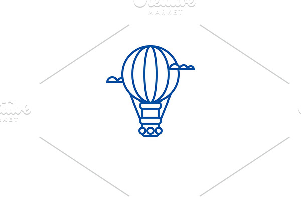 Air balloon,aerostat line icon