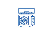 Air conditioning line icon concept