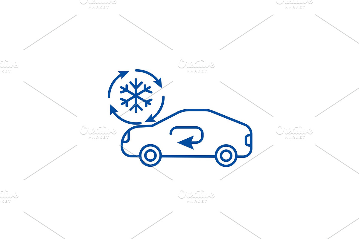 Air conditioning, car service line in Illustrations - product preview 8