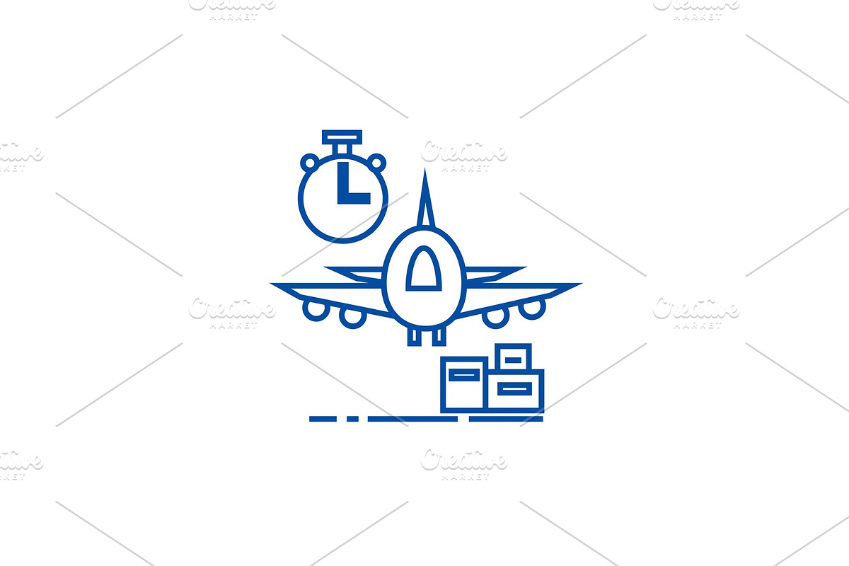 Air logistics,fast delivery line in Illustrations - product preview 8