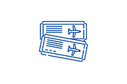 Airline tickets line icon concept