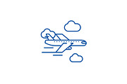 Airplane line icon concept. Airplane