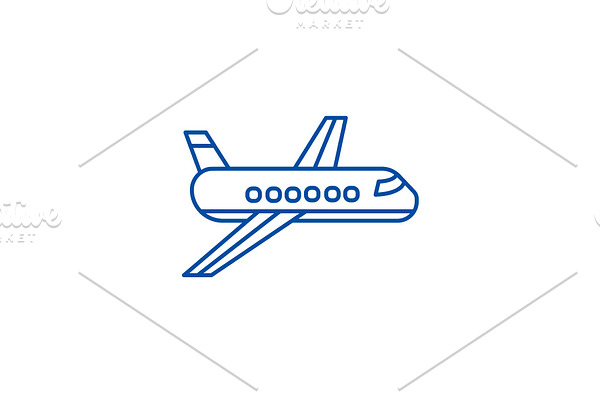 Airplane,plane line icon concept
