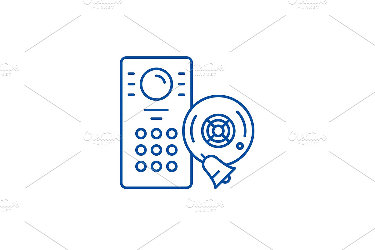 Alarm system line icon concept in Illustrations - product preview 8