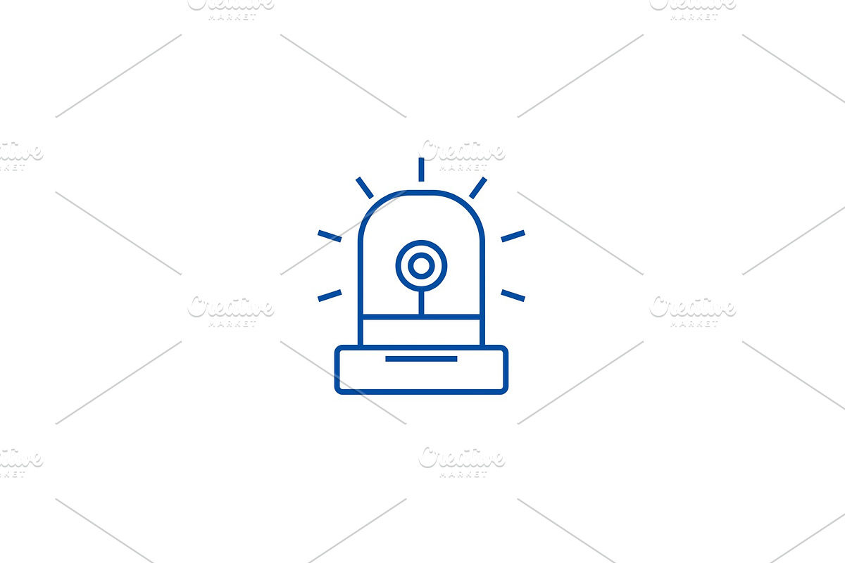 Alarm,light, industry line icon in Illustrations - product preview 8
