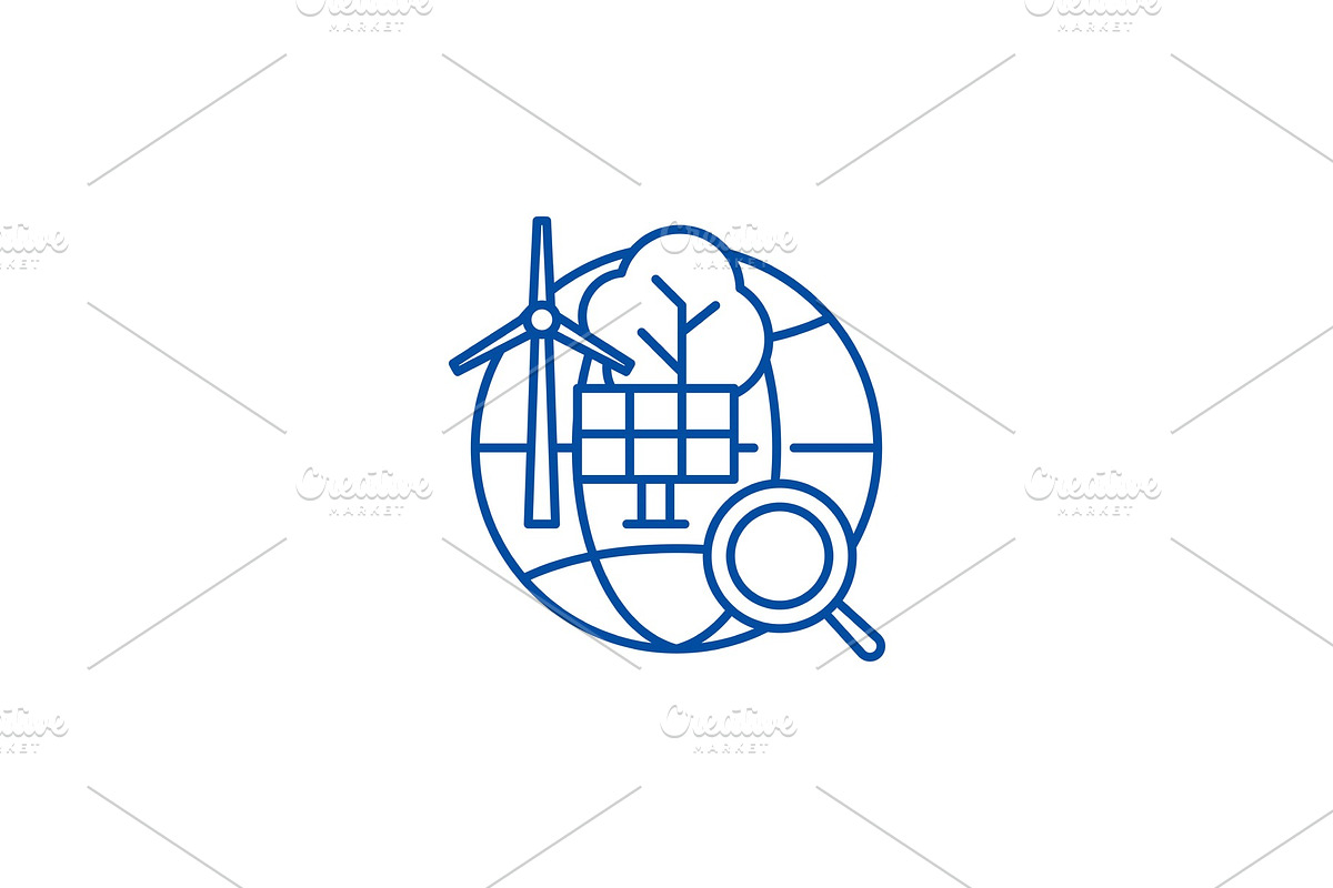 Alternative energy line icon concept in Illustrations - product preview 8
