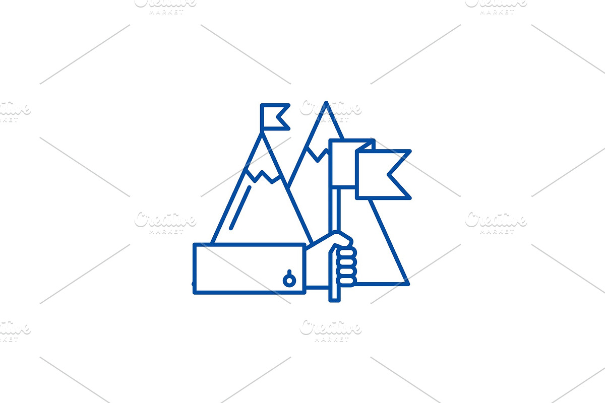 Ambitious goals line icon concept in Illustrations - product preview 8