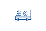 Ambulance line icon concept
