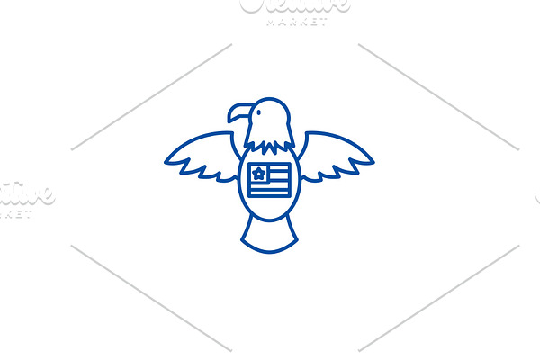 American eagle line icon concept