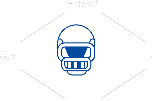American football helmet line icon