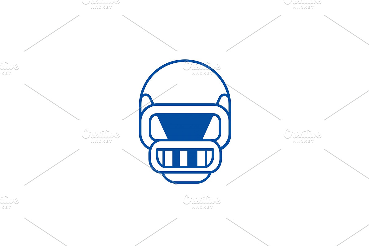 American football helmet line icon in Illustrations - product preview 8