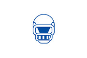 American football helmet line icon