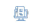 An invoice for payment line icon
