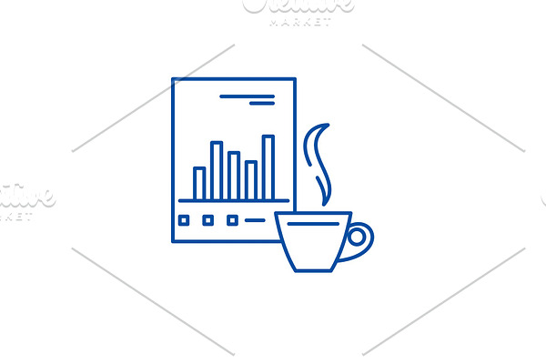 Analytical work line icon concept