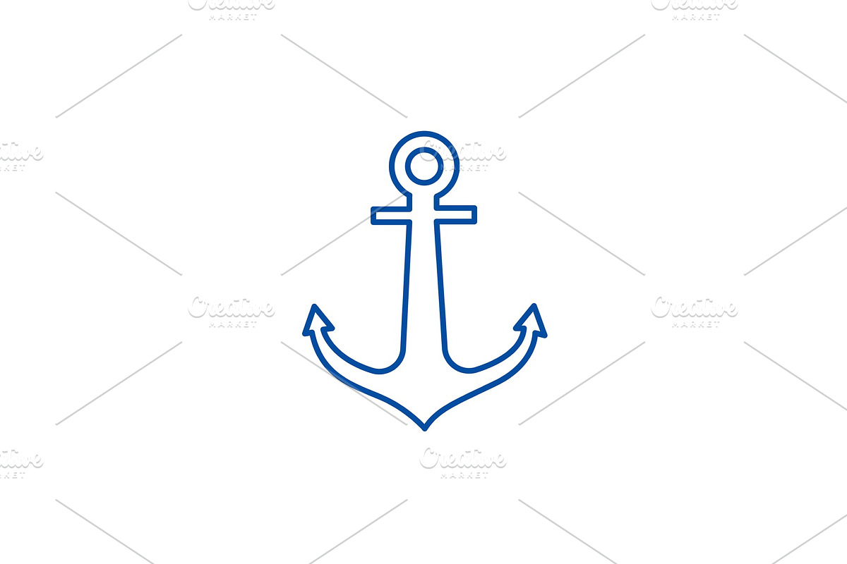 Anchor line icon concept. Anchor in Illustrations - product preview 8