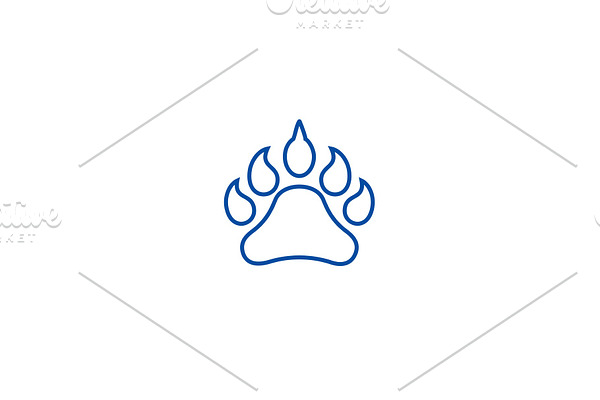 Animal footprint line icon concept