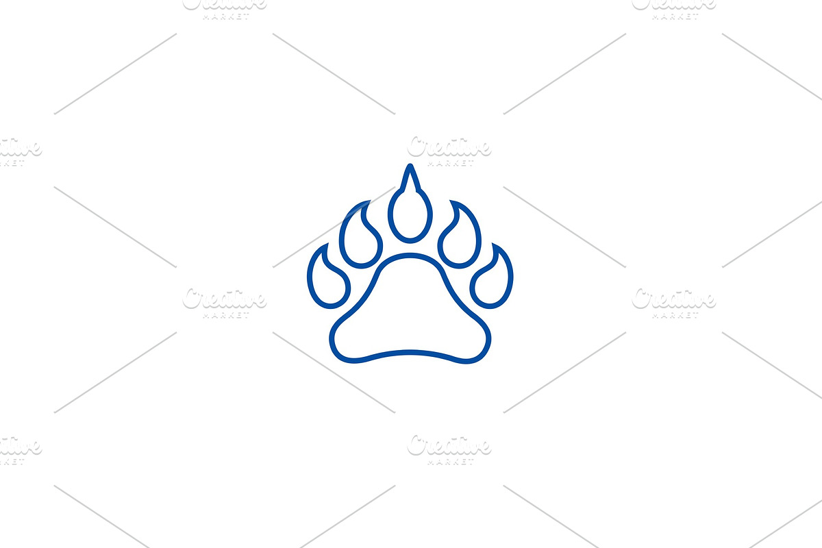 Animal footprint line icon concept in Illustrations - product preview 8