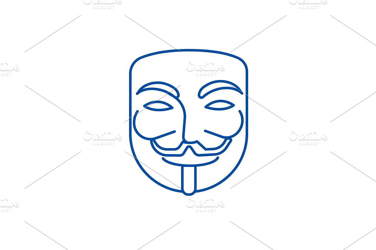 Anonymous,mask carnival,hacker line in Illustrations - product preview 8