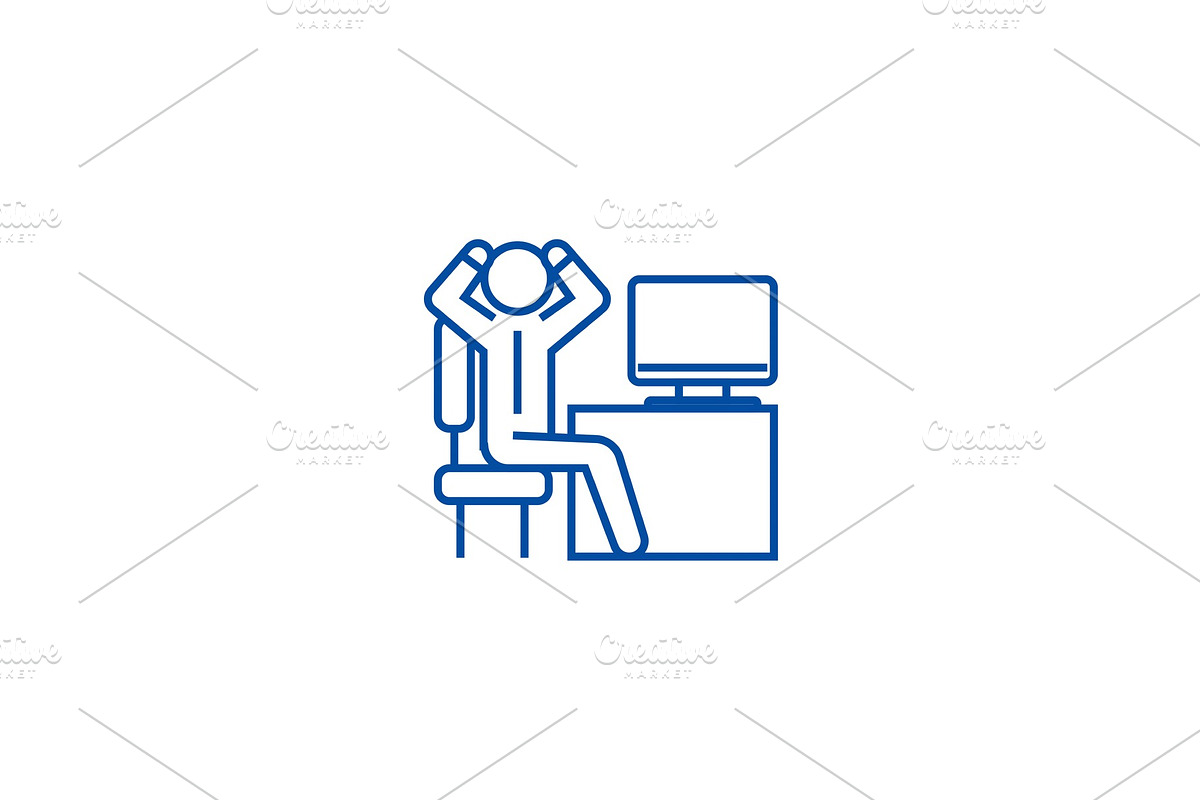 Anxious businessman in office line in Illustrations - product preview 8