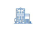 Apartment building line icon concept