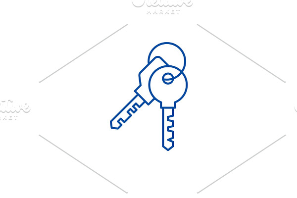 Apartment keys line icon concept