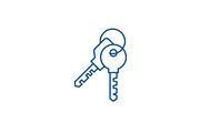 Apartment keys line icon concept