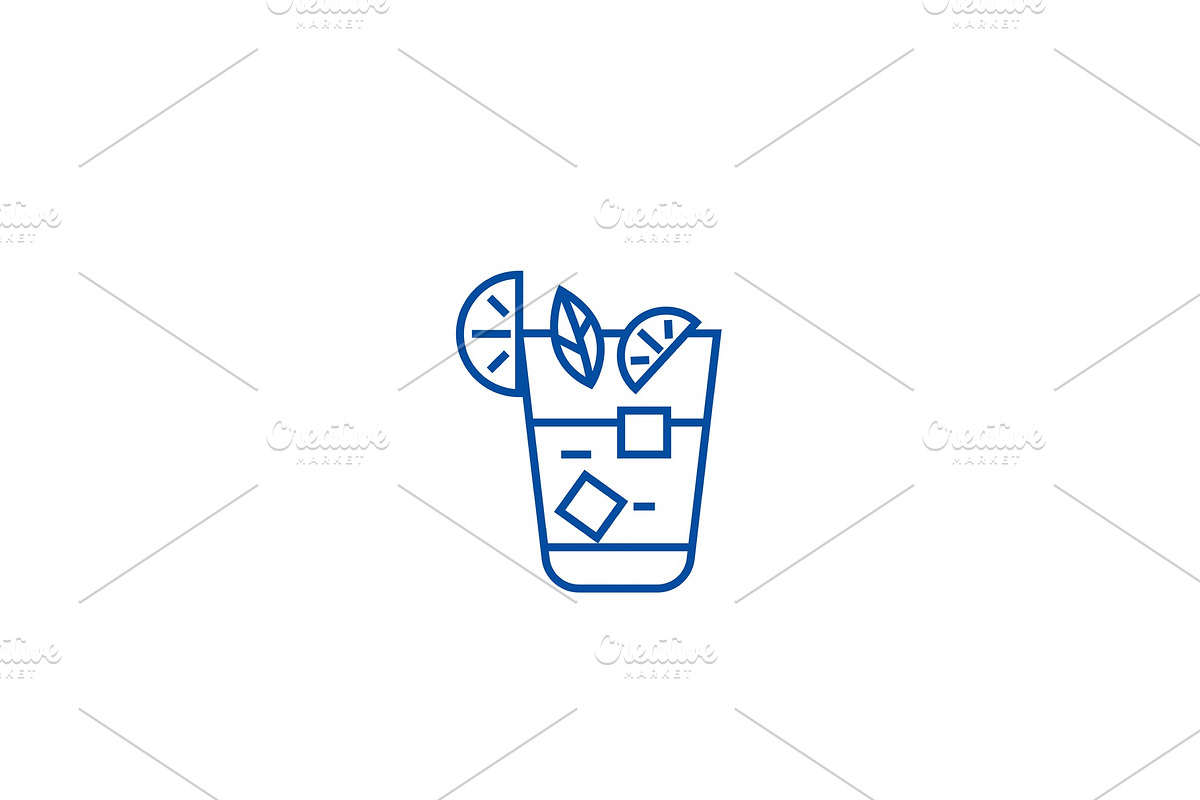 Aperitif, beverage line icon concept in Illustrations - product preview 8