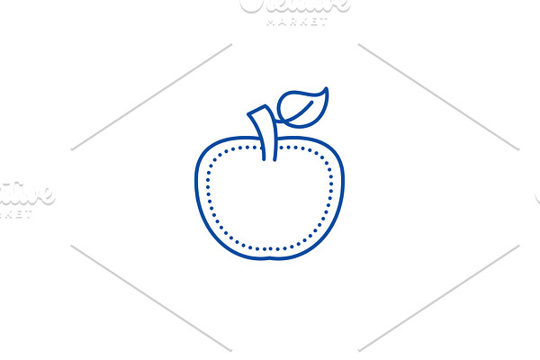 Apple line icon concept. Apple flat