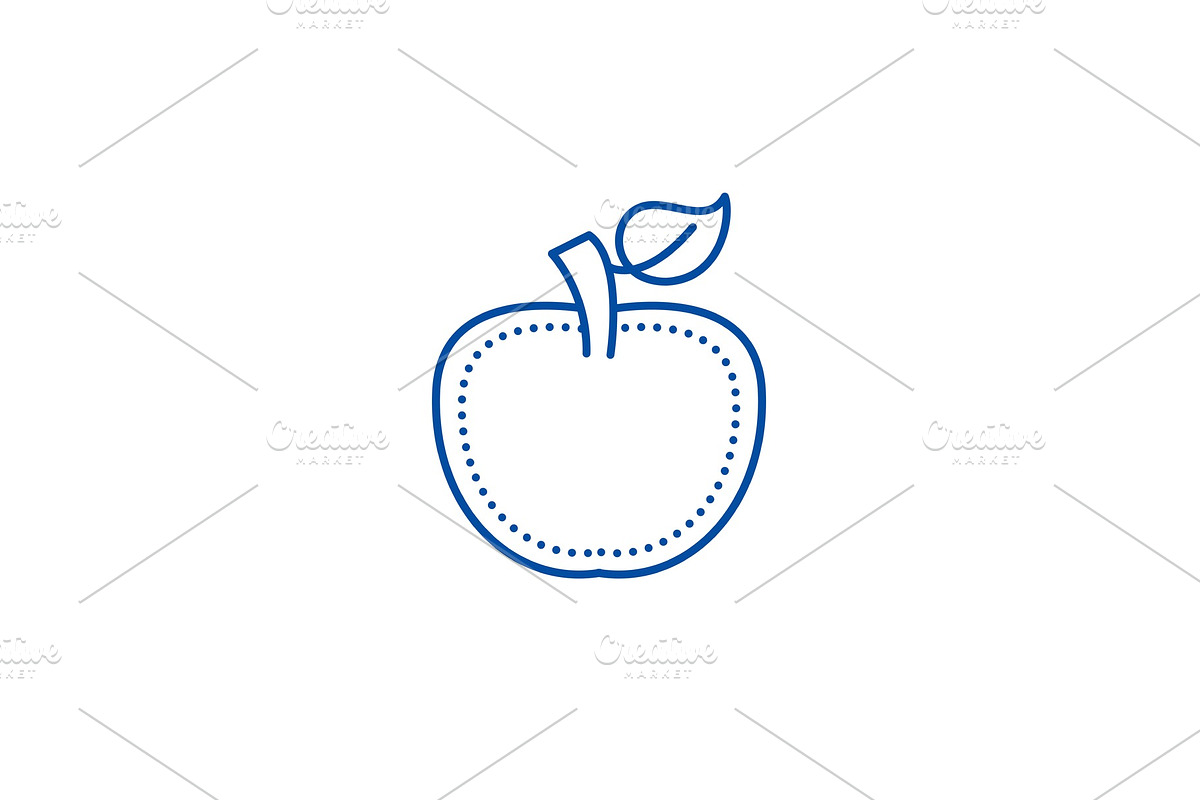 Apple line icon concept. Apple flat in Illustrations - product preview 8