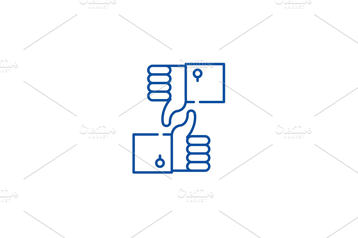 Approval and rejection line icon in Illustrations - product preview 8
