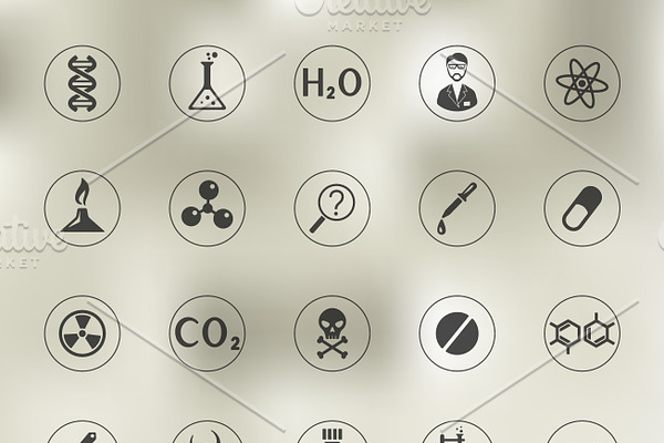 Set of chemistry icons