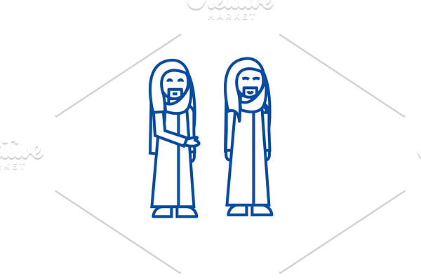 Arabic businessman line icon concept